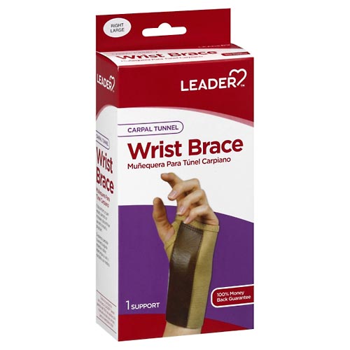 Image for Leader Wrist Brace, Carpal Tunnel, Right, Large,1ea from CENTRAL CITY FAMILY PHARMACY