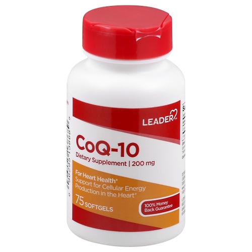 Image for Leader CoQ-10, 200 mg, Softgels,75ea from CENTRAL CITY FAMILY PHARMACY