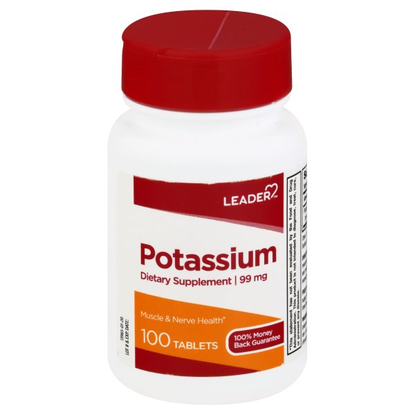 Image for Leader Potassium, 99 mg, Tablets,100ea from CENTRAL CITY FAMILY PHARMACY