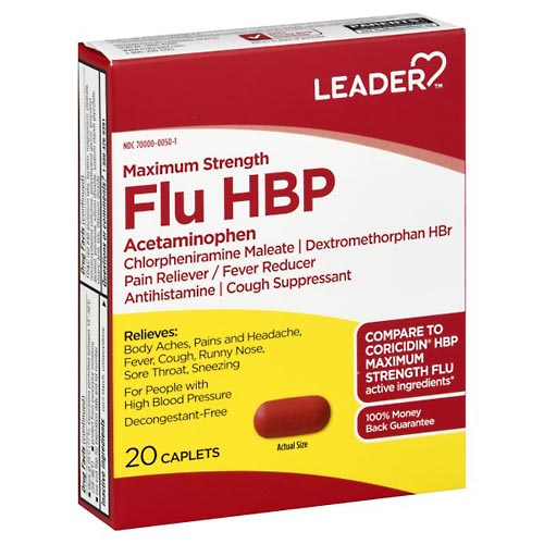 Image for Leader Flu HBP, Maximum Strength, Caplets,20ea from CENTRAL CITY FAMILY PHARMACY